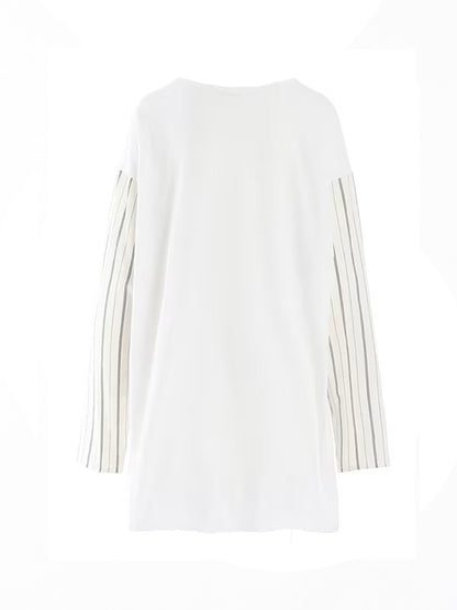 【Y's - ワイズ】COMBINATION HENLEY NECK BLOUSE / WHITE (ブラウス/ホワイト)