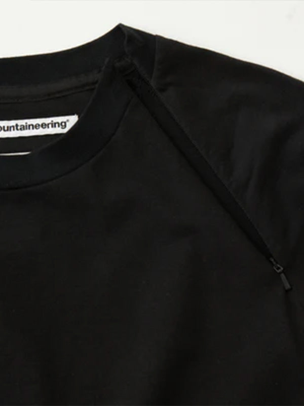 【White Mountaineering - ホワイトマウンテニアリング】ZIP PULLOVER/ BLACK (Tシャツ/ブラック)