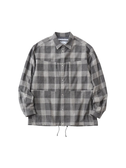 【White Mountaineering - ホワイトマウンテニアリング】GUSSET SLEEVE SHIRT BLOUSON / GRAY (シャツ/グレー)