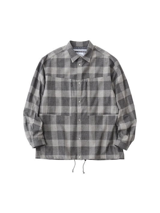 【White Mountaineering - ホワイトマウンテニアリング】GUSSET SLEEVE SHIRT BLOUSON / GRAY (シャツ/グレー)