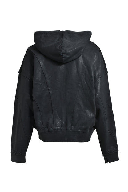 【BREATH - ブレス】  COATING ZIP UP HOODIE / BLACK （フーディー/ブラック)
