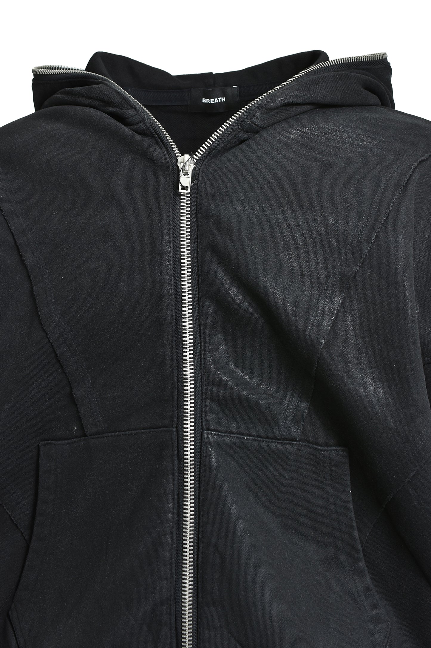 【BREATH - ブレス】  COATING ZIP UP HOODIE / BLACK （フーディー/ブラック)