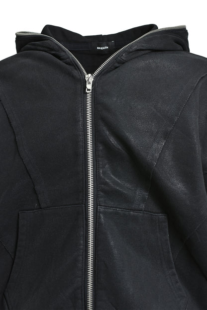 【BREATH - ブレス】  COATING ZIP UP HOODIE / BLACK （フーディー/ブラック)