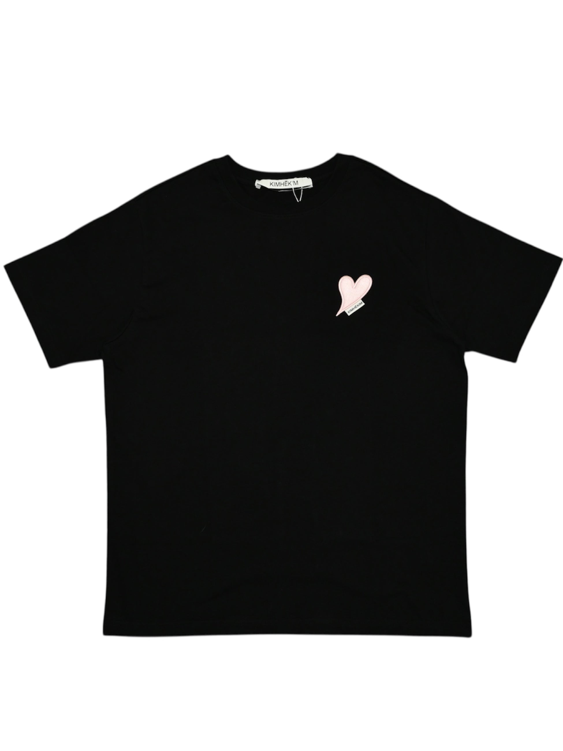KIMHEKIM - キムヘキム】 HEART PATCH T-SHIRT / BLACK/PINK(Tシャツ