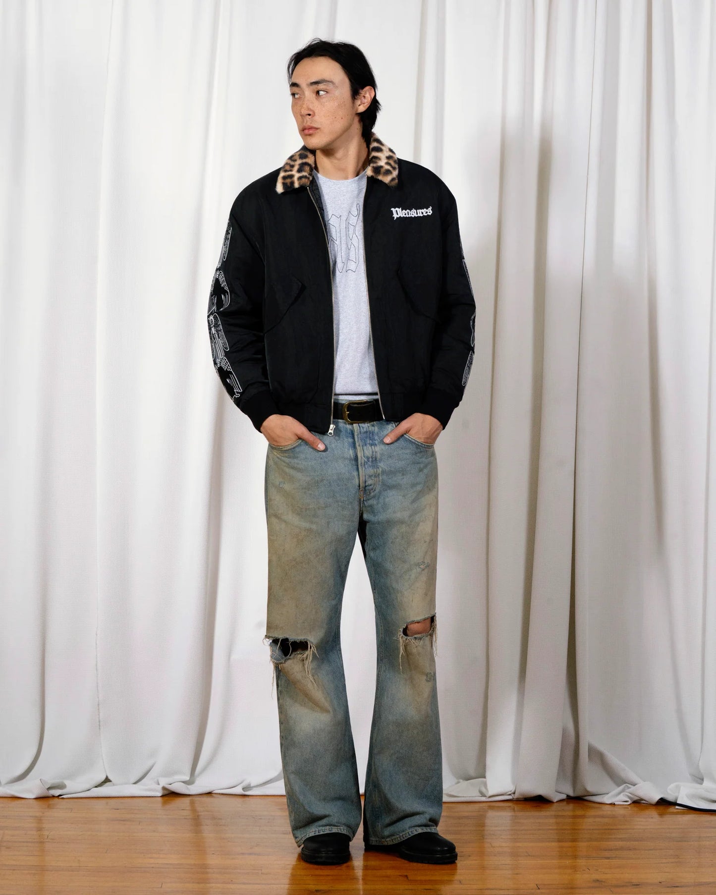 【PLEASURES - プレジャーズ】ANGEL DEMON FLIGHT JACKET / BLACK (ジャケット/ブラック)