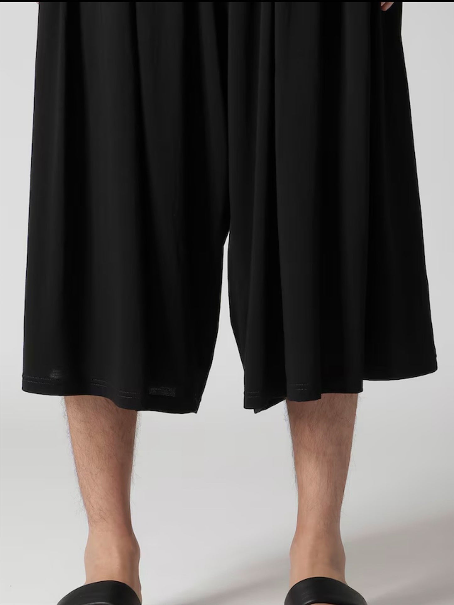 【Yohji Yamamoto POUR HOMME - ヨウジヤマモト プールオム】ALBINISTA CHIFFON TUCK PANTS（パンツ/ブラック)