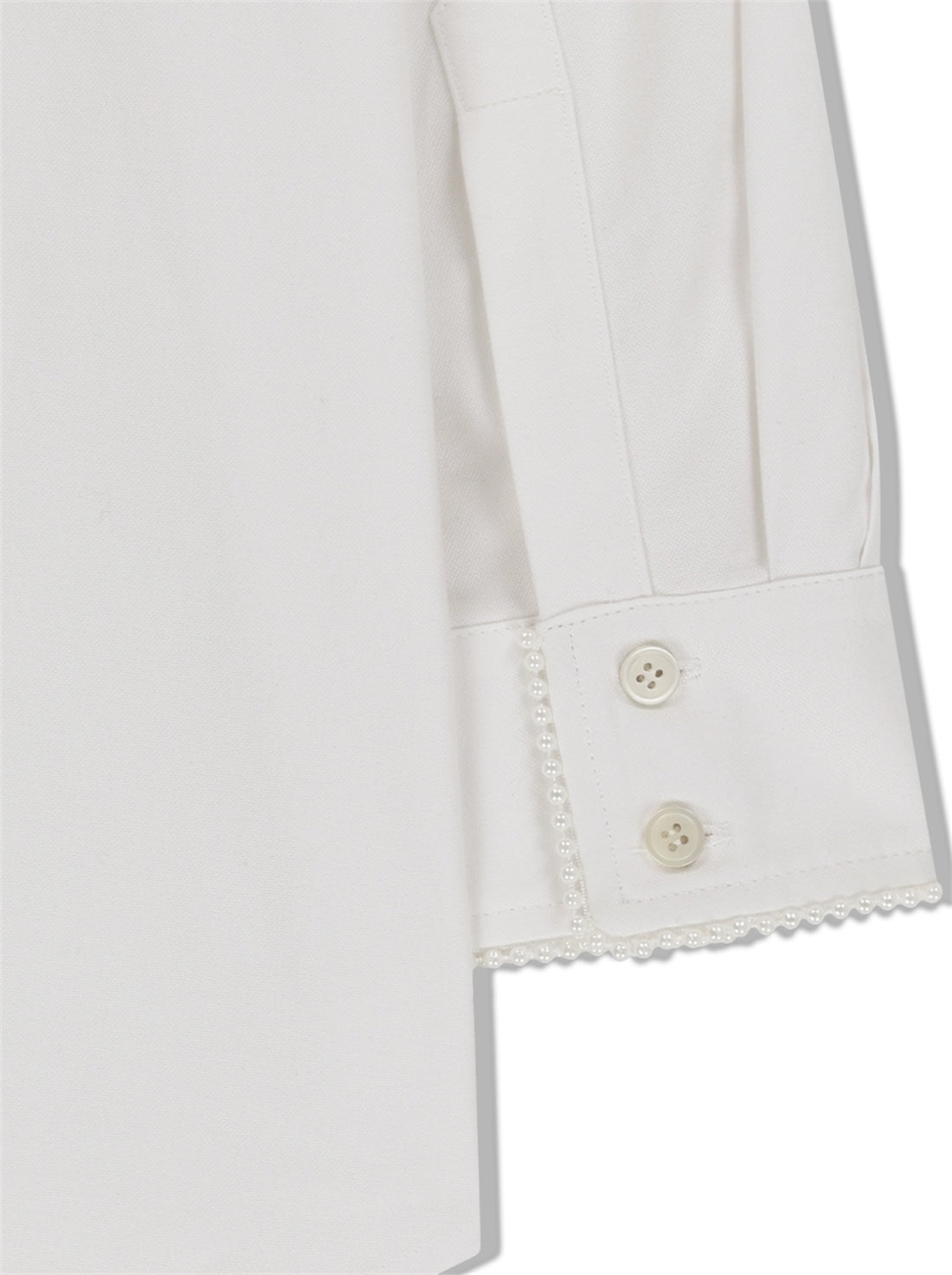 【KIMHEKIM - キムヘキム】PEARL TRIMMED SHIRT (シャツ/ホワイト)