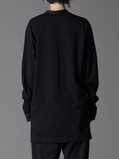 【Ground Y - グラウンドワイ】ULTIMA JERSEY HENRY NECK LONG SLEEVE T-SHIRT / BLACK(Tシャツ/ブラック)