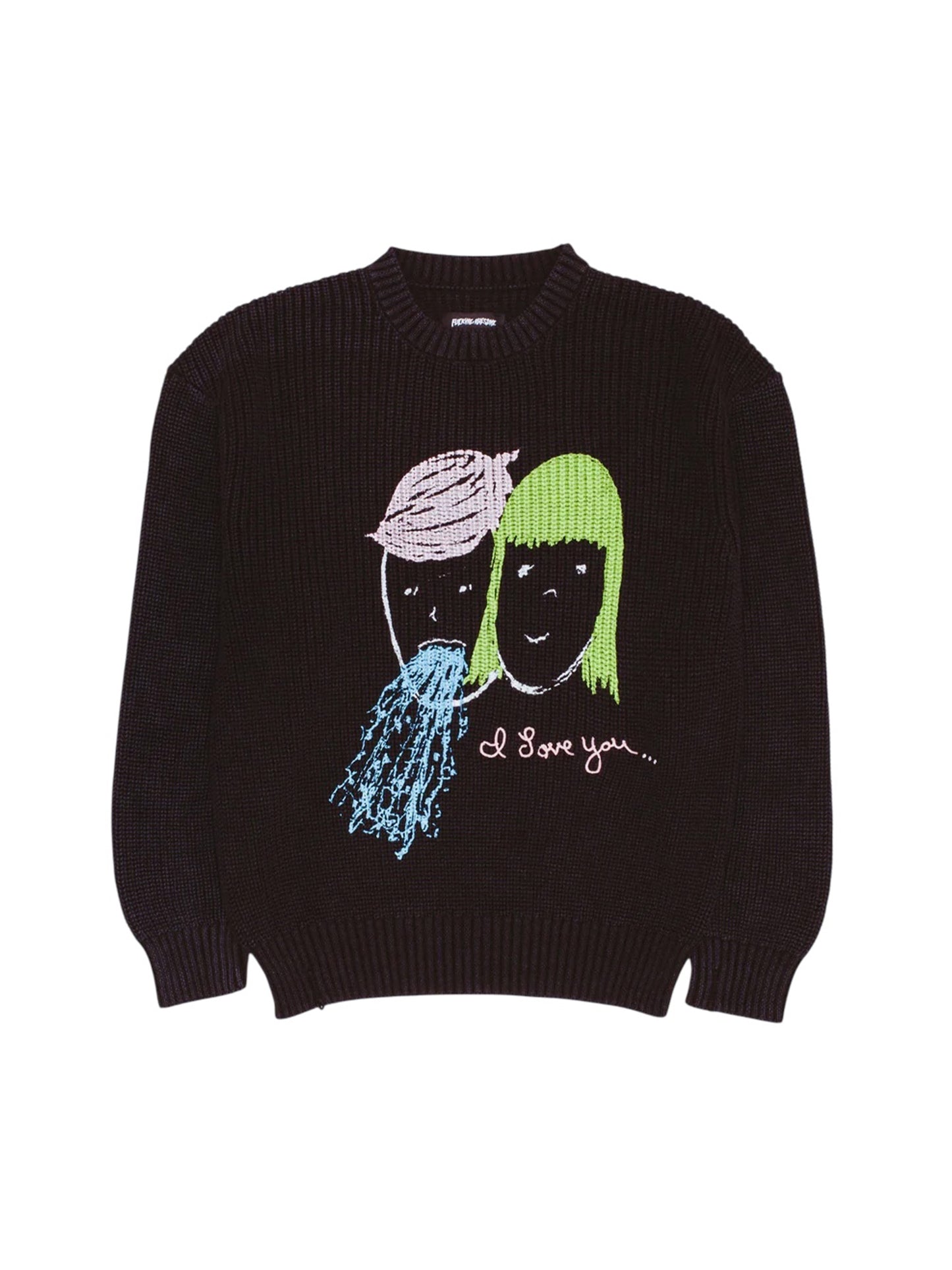 【Fucking Awesome- ファッキングオーサム】I LOVE YOU OVERDYED SWEATER / BLACK（セーター/ブラック)