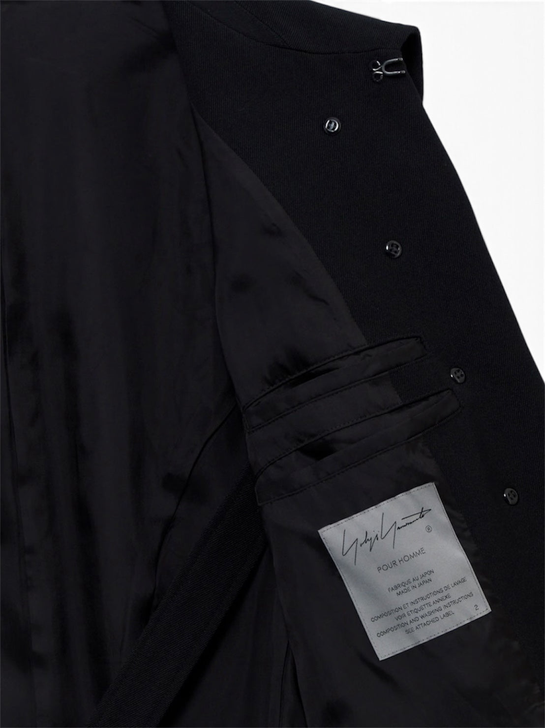 【Yohji Yamamoto POUR HOMME - ヨウジヤマモト プールオム】ARMY GABARDINE NAPOLEON JACKET（ジャケット/ ブラック)