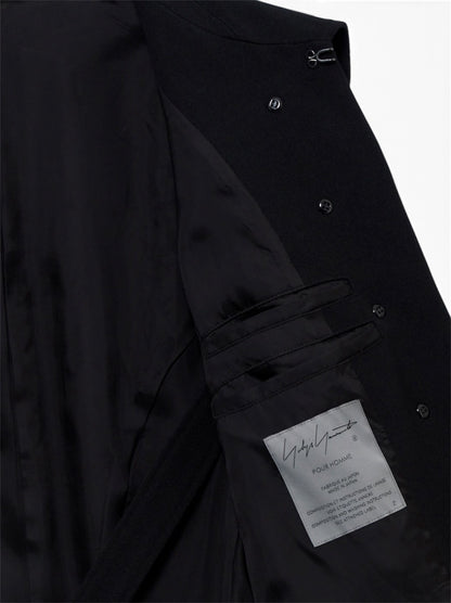 【Yohji Yamamoto POUR HOMME - ヨウジヤマモト プールオム】ARMY GABARDINE NAPOLEON JACKET（ジャケット/ ブラック)