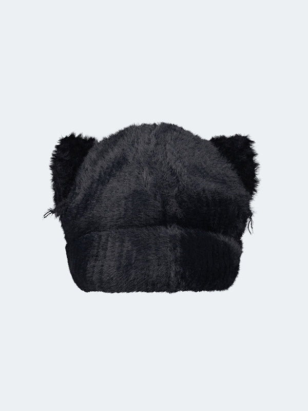 【Charles Jeffrey Loverboy - チャールズ ジェフリー ラバーボーイ】 FLUFFY CHUNKY EARS BEANIE / BLACK (帽子/ブラック)