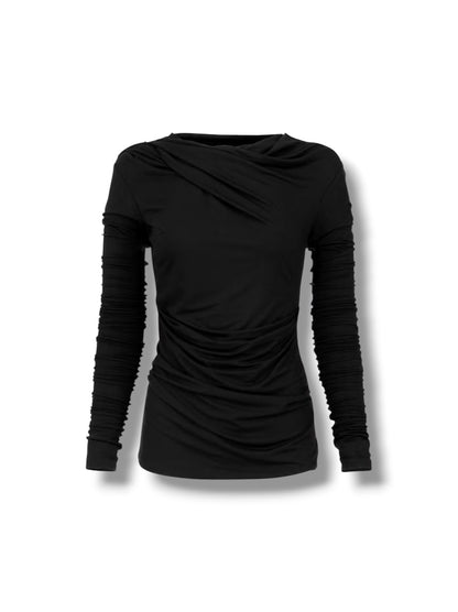 【entire studios - エンタイアスタジオ】DRAPE TOP / Black (Tシャツ/ブラック)