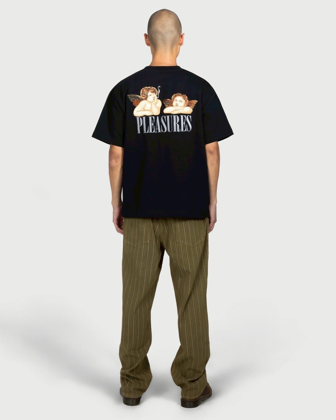 【PLEASURES - プレジャーズ】DYNAMIC SHORT SLEEVE CREWNECK / BLACK (Tシャツ/ブラック)