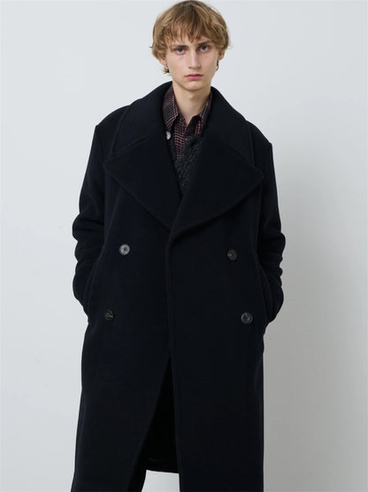 【SUN FLOWER - サンフラワー】DB Overcoat / Black (コート/ブラック)