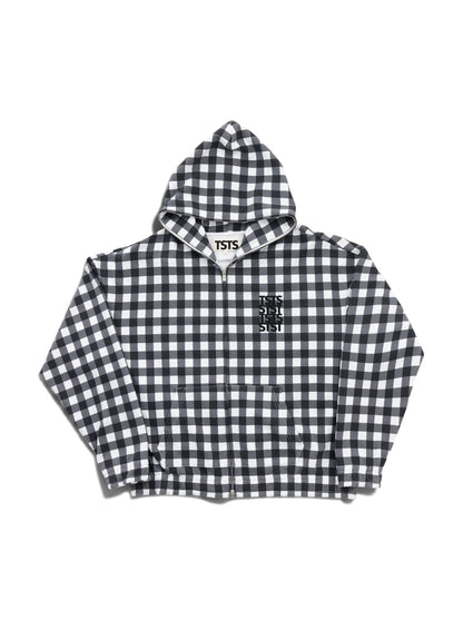 【TSTS -ティーエスティーエス】GINGHAM PRINT ZIPUP HOODIE / BLACK (フーディー/ブラック)
