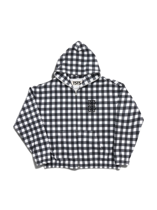 【TSTS -ティーエスティーエス】GINGHAM PRINT ZIPUP HOODIE / BLACK (フーディー/ブラック)