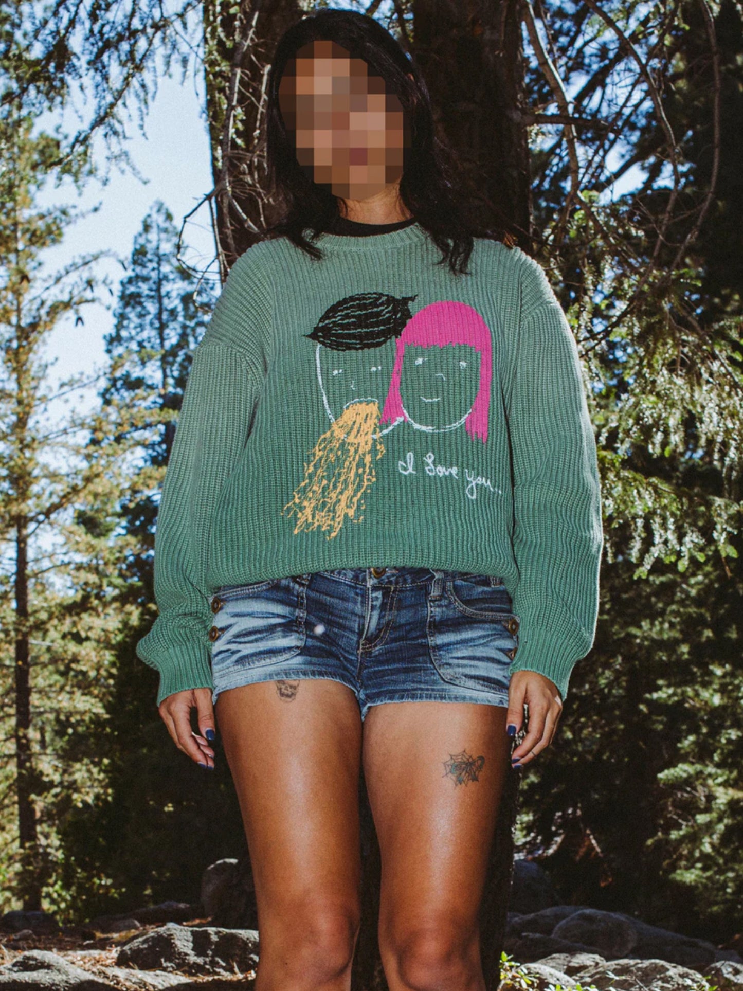 【Fucking Awesome- ファッキングオーサム】I LOVE YOU OVERDYED SWEATER / BLACK（セーター/ブラック)