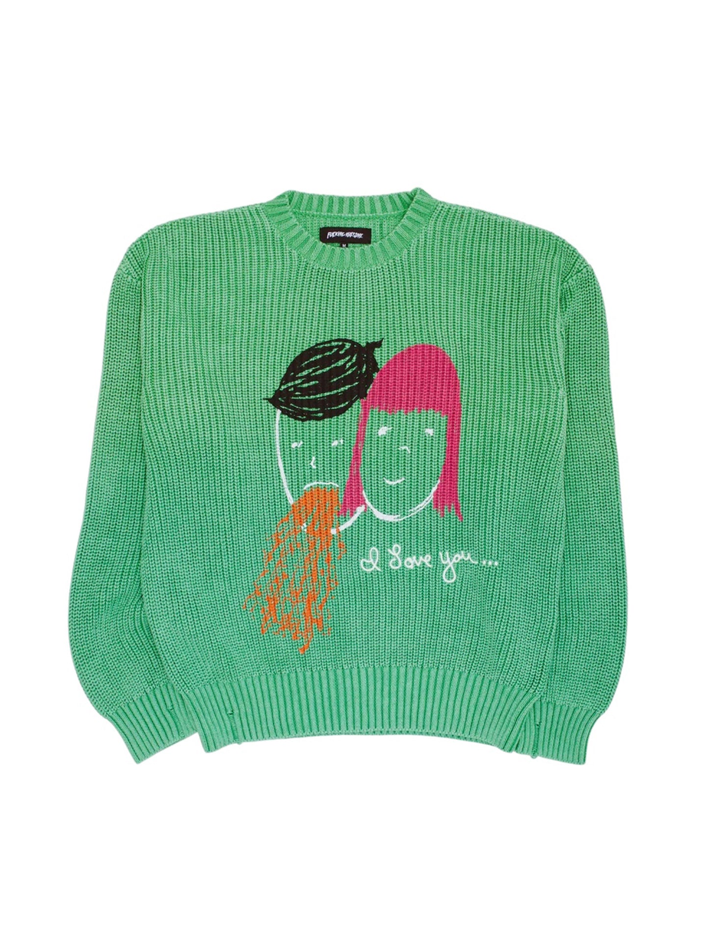 【Fucking Awesome- ファッキングオーサム】I LOVE YOU OVERDYED SWEATER / GREEN（セーター/グリーン)