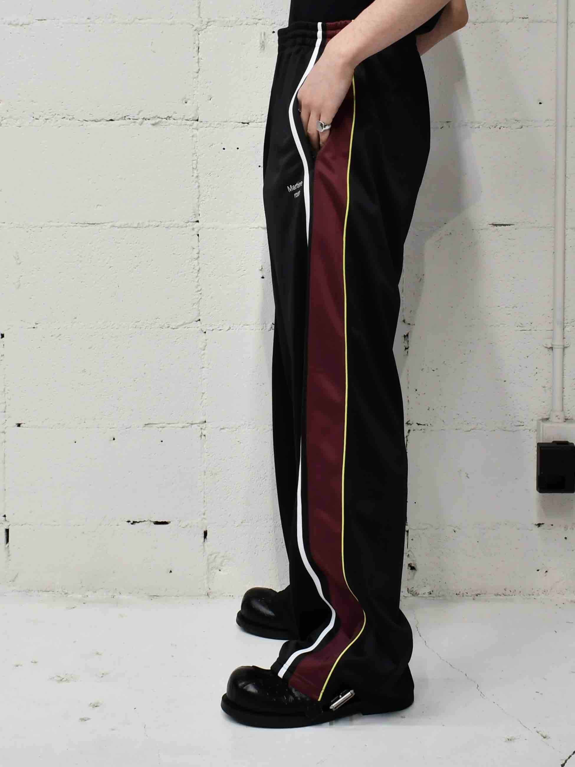 Martine Rose - マーティンローズ】WIDE LEG TRACKPANT / BLK BURGUNDY