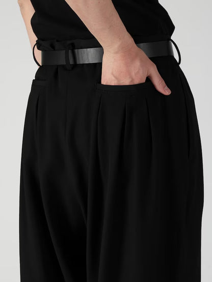 【Yohji Yamamoto POUR HOMME - ヨウジヤマモト プールオム】WOOL GABARDINE 12TUCKS PANTS(パンツ/ブラック)
