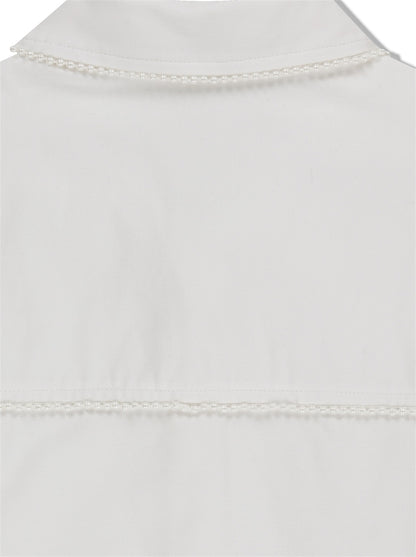 【KIMHEKIM - キムヘキム】PEARL TRIMMED SHIRT (シャツ/ホワイト)