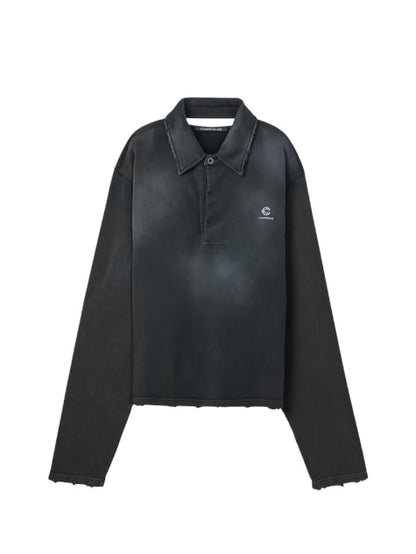 【CAMPER LAB  - カンペールラボ】LOGO POLO SWEATSHIRT / BLACK (スウェットシャツ/ブラック）