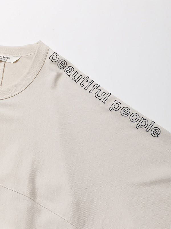 【beautiful people - ビューティフルピープル】suvin compact jersey no shoulder long T / ECRU（L/S Tシャツ/エクリュ)