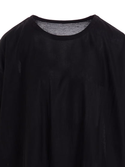 【Y's - ワイズ】BRUSH MARK LINKS ROUND NECK BIG T / BLACK (Tシャツ/ブラック)