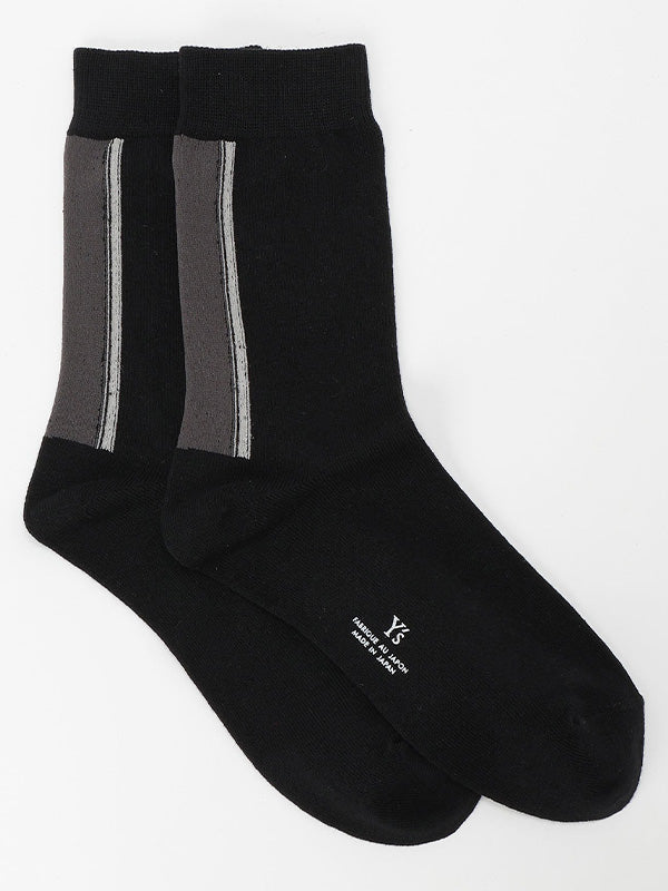 【Y's - ワイズ】MIX JACQUARD SOCKS 2P / BLACK (ソックス/ブラック)