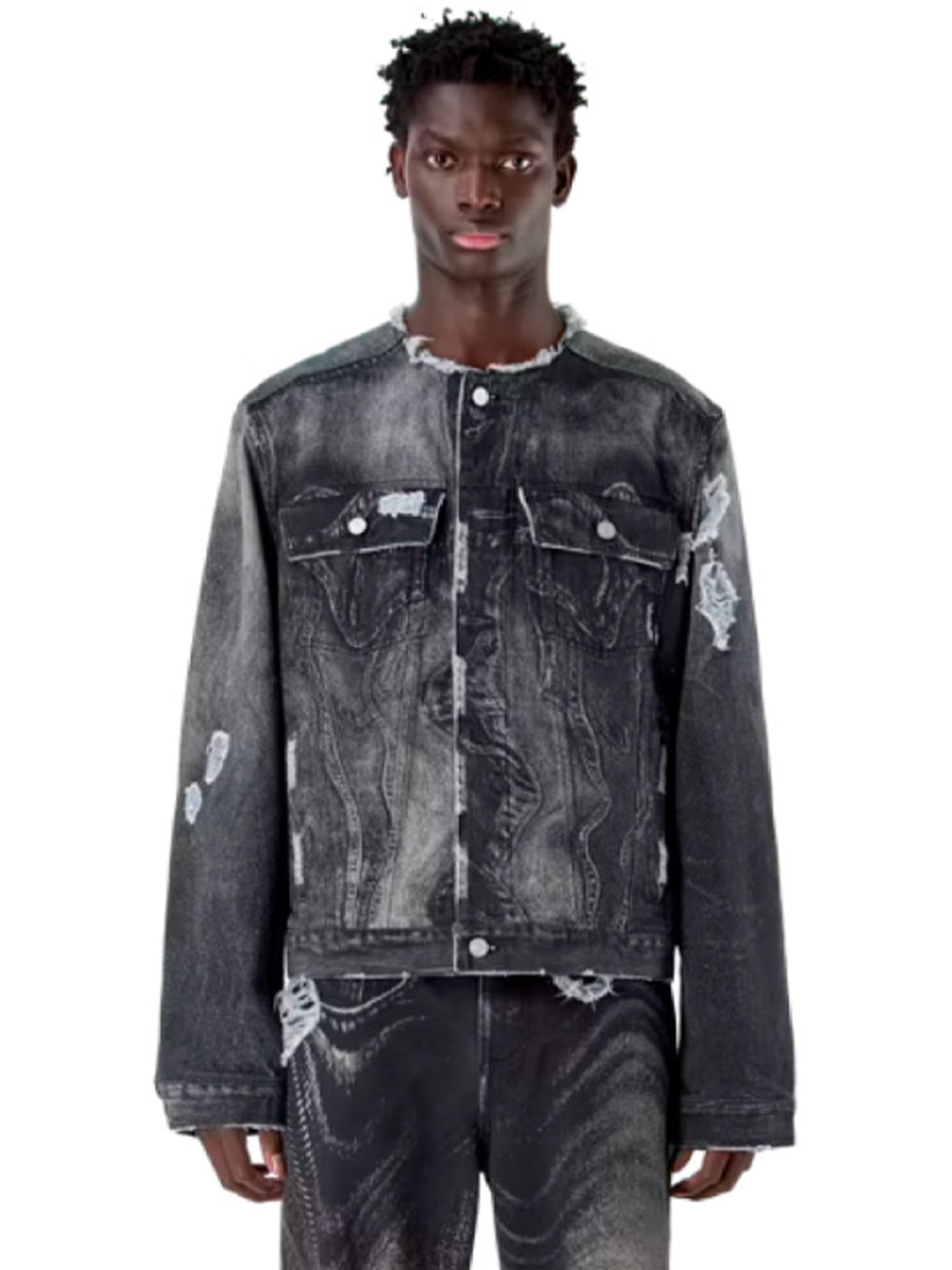 CAMPER LAB - カンペールラボ】 DISTORTED PRINT DISTRESSED DENIM