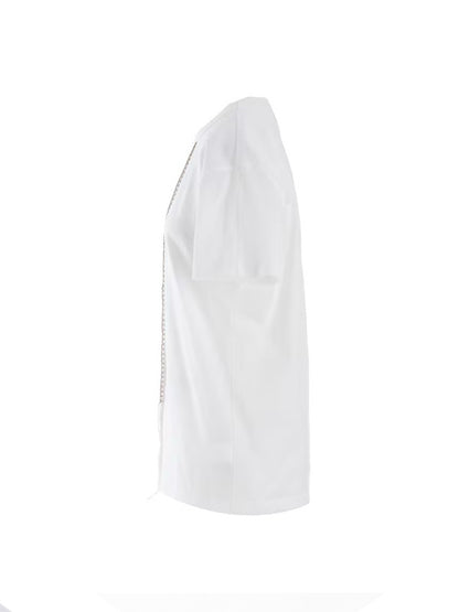 【Y's - ワイズ】JERSEY BLANKET EMBROIDERY Y's STITCH T / OFF WHITE (Tシャツ/オフホワイト)