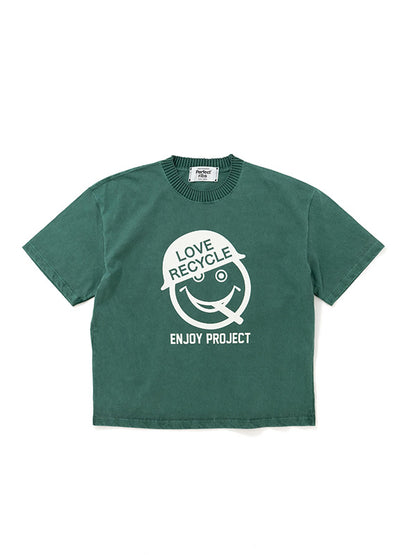 【Perfect ribs®×ALM】LOVE RECYCLE Short Sleeve T Shirts / Fade Green(Tシャツ/フェードグリーン)