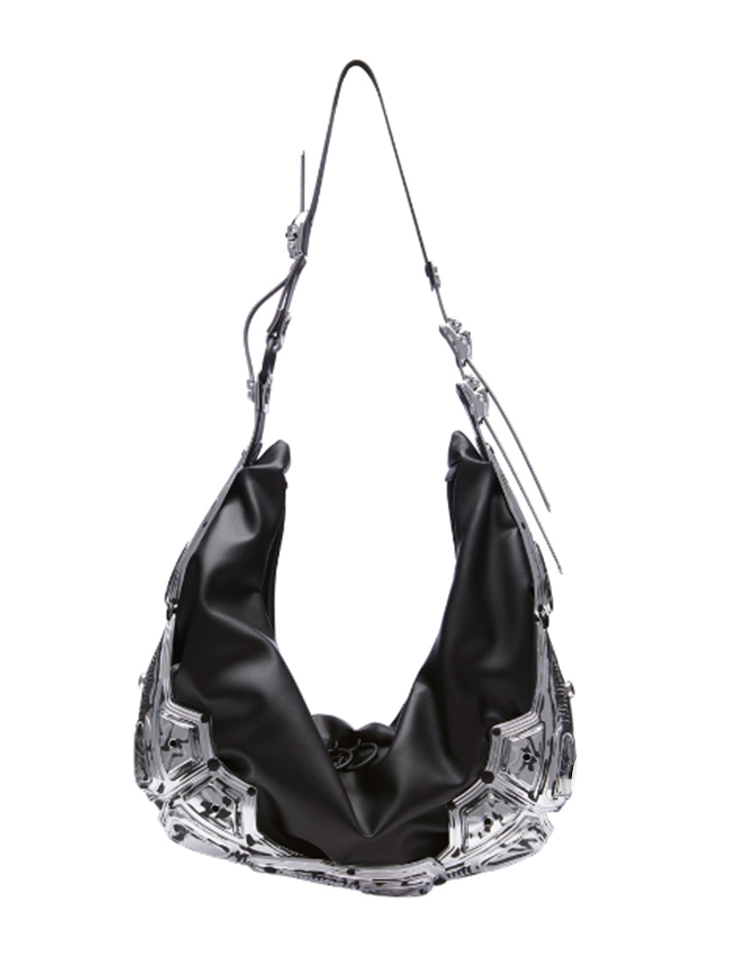 【INNERRAUM - インナーラム】Module M03 HALF MOON BAG / BLACK&SILVER （バッグ / ブラック&シルバー）