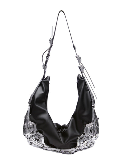 【INNERRAUM - インナーラム】Module M03 HALF MOON BAG / BLACK&SILVER （バッグ / ブラック&シルバー）