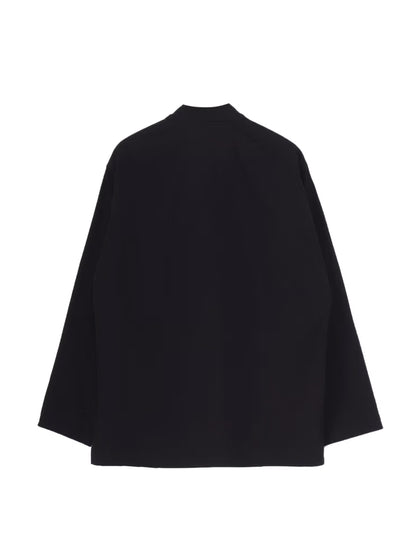 【Yohji Yamamoto POUR HOMME - ヨウジヤマモト プールオム】100/2 BROAD CHINA BUTTON BLOUSE（シャツ/ブラック)