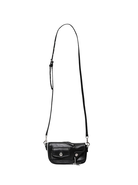 【beautiful people - ビューティフルピープル】excerption riders flap purse / BLACK（バッグ/ブラック)