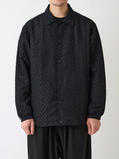 【White Mountaineering - ホワイトマウンテニアリング】WINDSTOPPER HERRINGBONE JACQUARD COACH JACKET / BLACK (ジャケット/ブラック)