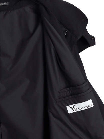 【Y's for men-ワイズフォーメン】NYLON TASLAN MOD COAT WITH THINSULATE(コート/ブラック)