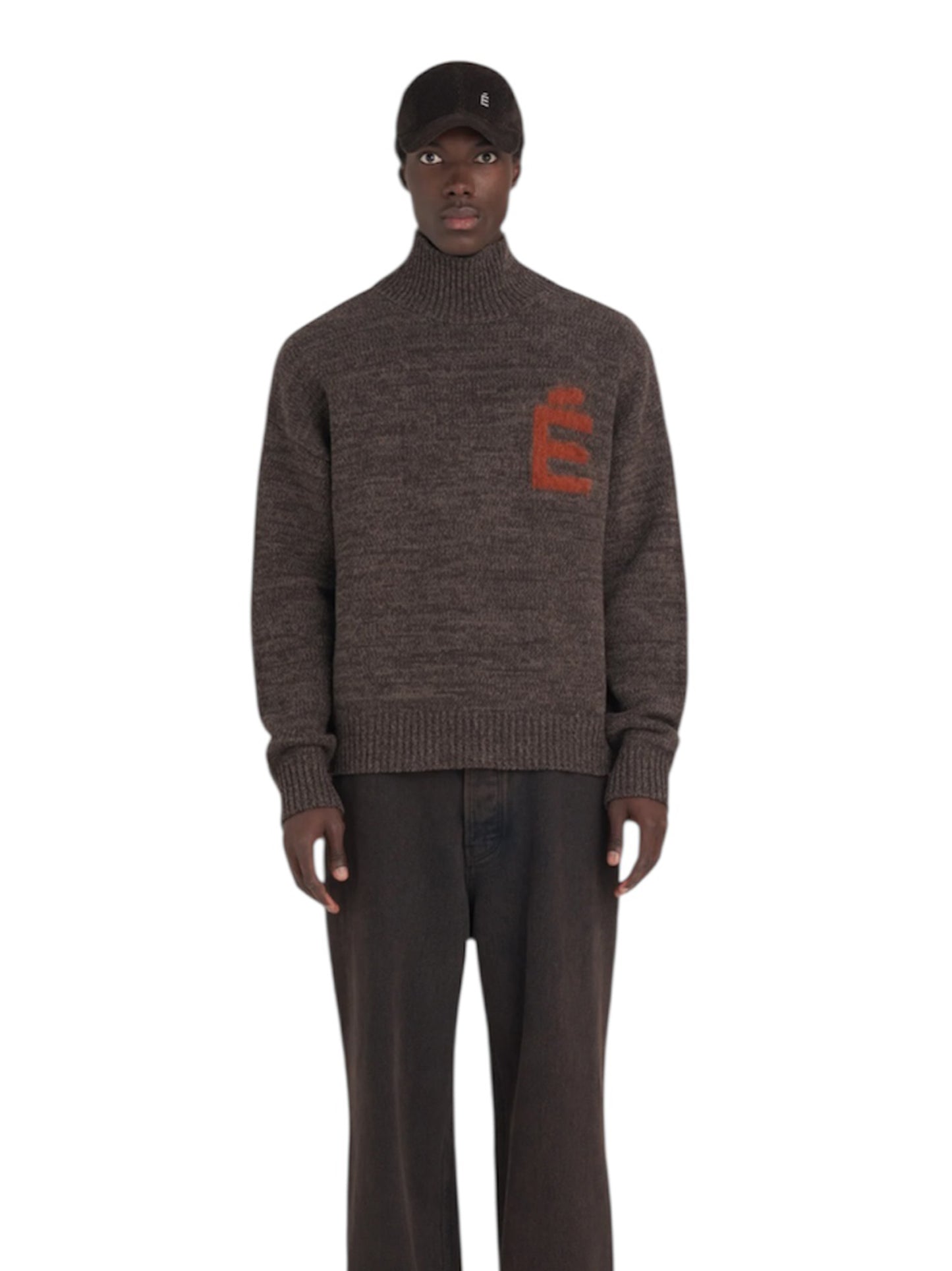 【Études studio - エチュード スタジオ】Funnel neck sweater É / DK BROWN (セーター/ダークブラウン)