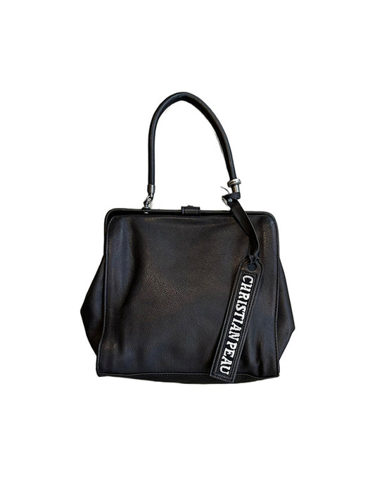 【Christian Peau - クリスチャンポー】06435-1 CP SQUARE "Cow Leather"/ BLACK(バッグ/ブラック)