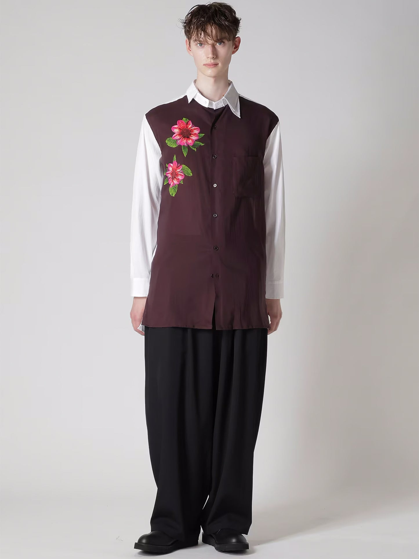 【Y's for men-ワイズフォーメン】WOOL GABARDINE 12-TUCKS PANTS(パンツ/ブラック)