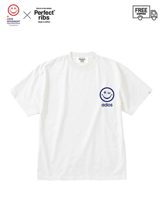 【Perfect ribs® × ALM】"RELAX NO PROBLEM" Basic Short Sleeve T Shirts / White