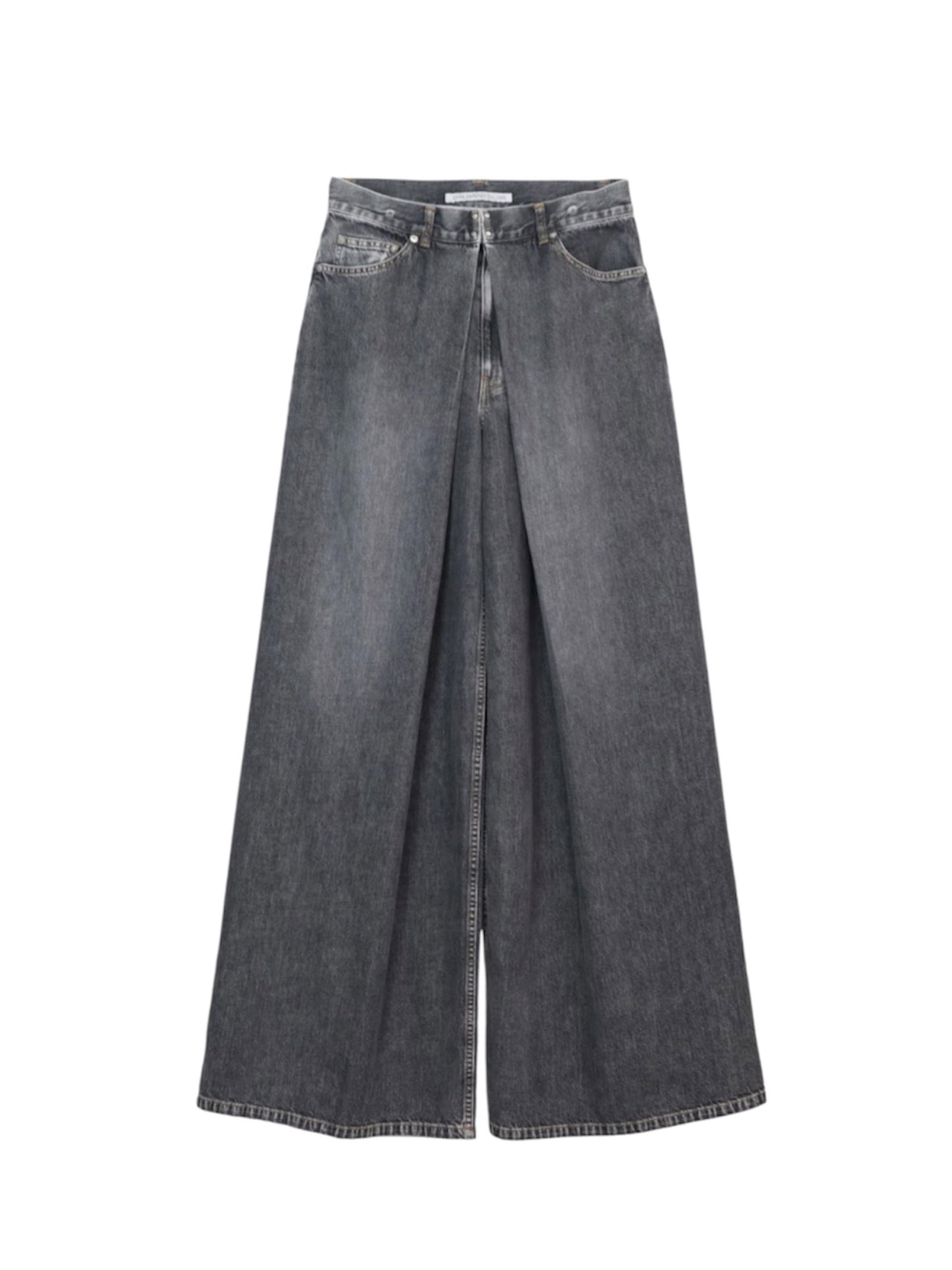 【JOHN LAWRENCE SULLIVAN - ジョンローレンスサリバン】WASHED DENIM SUPER WIDE PANTS（デニム/ブラック)