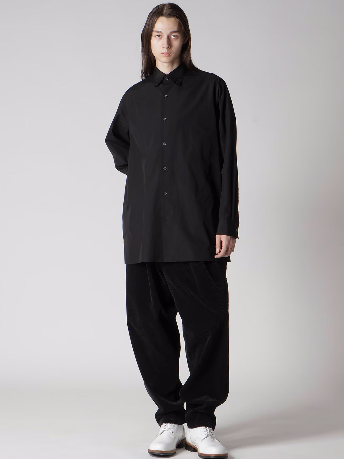 【Y's for men-ワイズフォーメン】100/2 BROAD SHIRT WITH TRIPLE COLLAR(シャツ/ブラック)