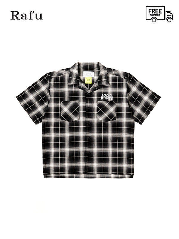 【RAFU×loosejoints】"RIGHT NOW" FLANNEL S/S SHIRTS(シャツ/ブラック)