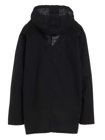 【Y's - ワイズ】Y's BORN PRODUCT THIN COTTON TWILL HOODIE PULL OVER / BLACK (パーカー/ブラック)