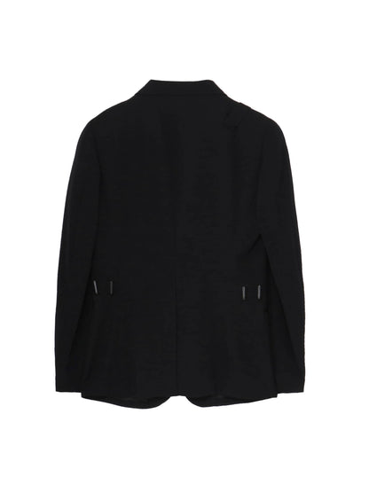 【Yohji Yamamoto POUR HOMME - ヨウジヤマモト プールオム】REGULATION GABARDINE 5BUTTONS JACKET（ジャケット/ ブラック)