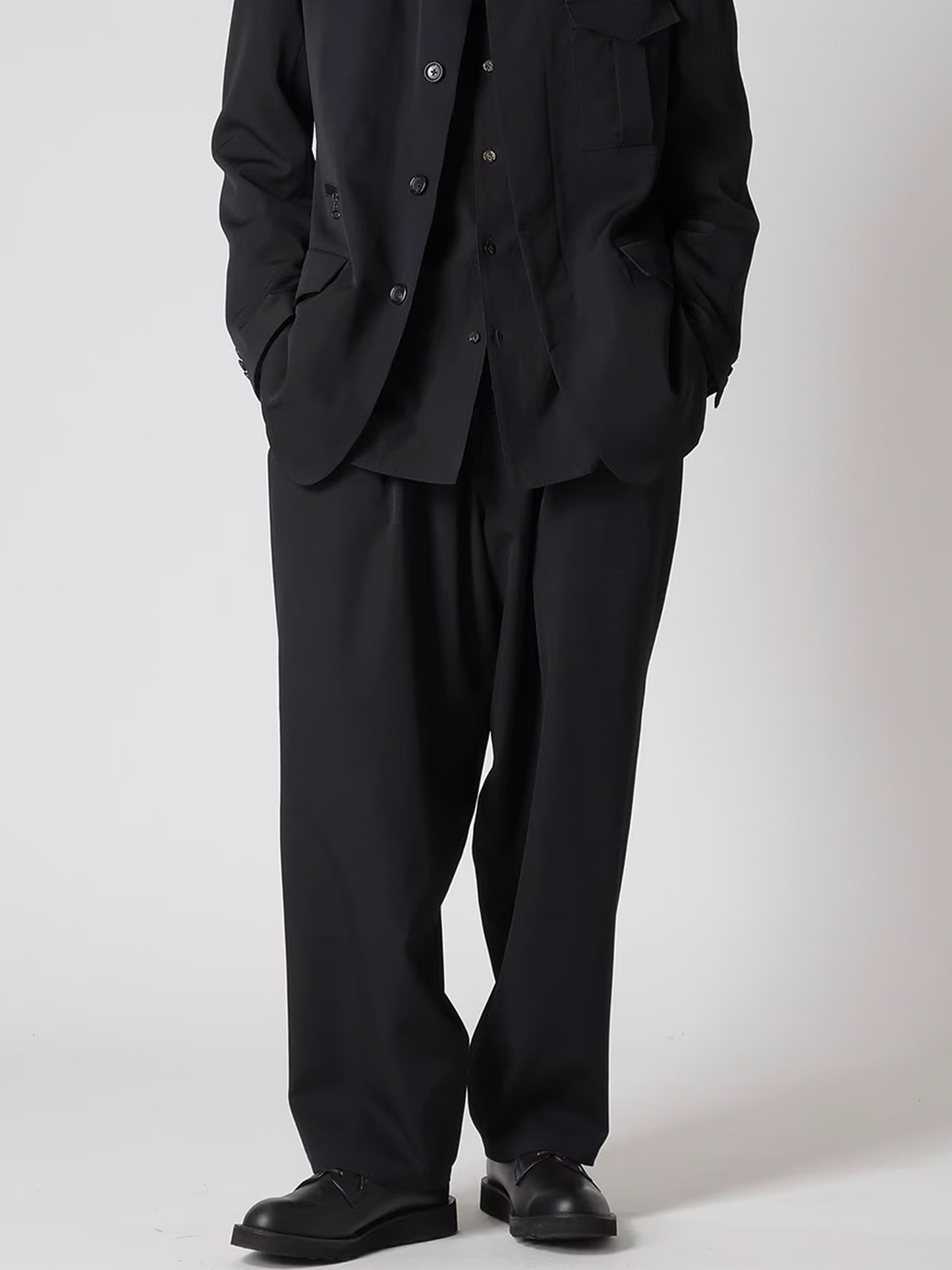 【Y's for men-ワイズフォーメン】WOOL GABARDINE WIDE STRING PANTS(パンツ/ブラック)