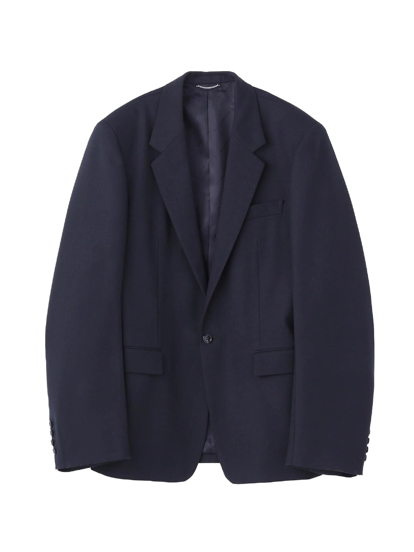 【JOHN LAWRENCE SULLIVAN - ジョンローレンスサリバン】WOOL BARATHEA MASSIVE ROUNDED SLEEVE SINGLE BREASTED JACKET(ジャケット/ブラック)
